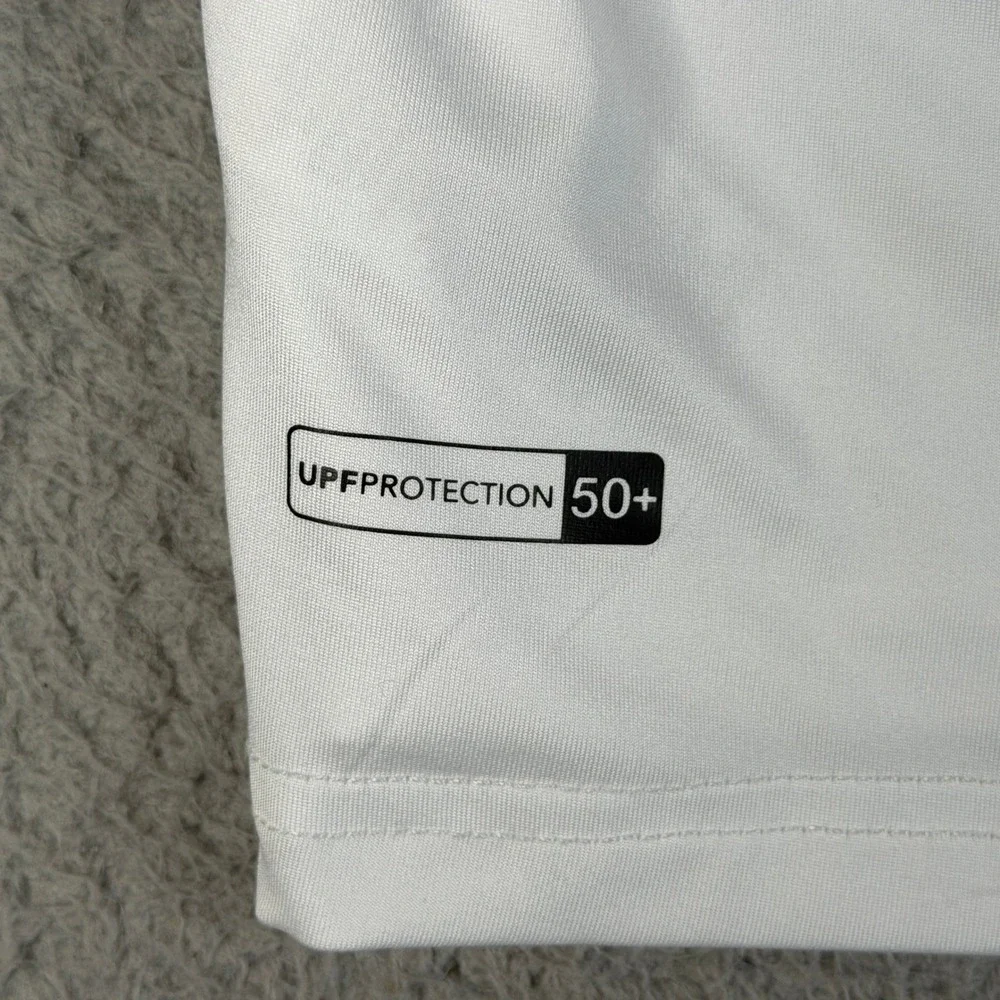 Quiksilver Rash Guard Mens L White Long Sleeve Swim Shirt UPF Protection Surf